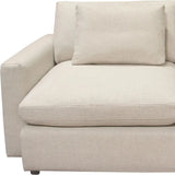 3PC Corner Sectional in Cream Fabric