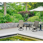 3PC Earth Brown Outdoor Bistro Set for 2 Swivel Chairs