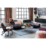 3PC Set Black Leather Reversible Modular Sofa