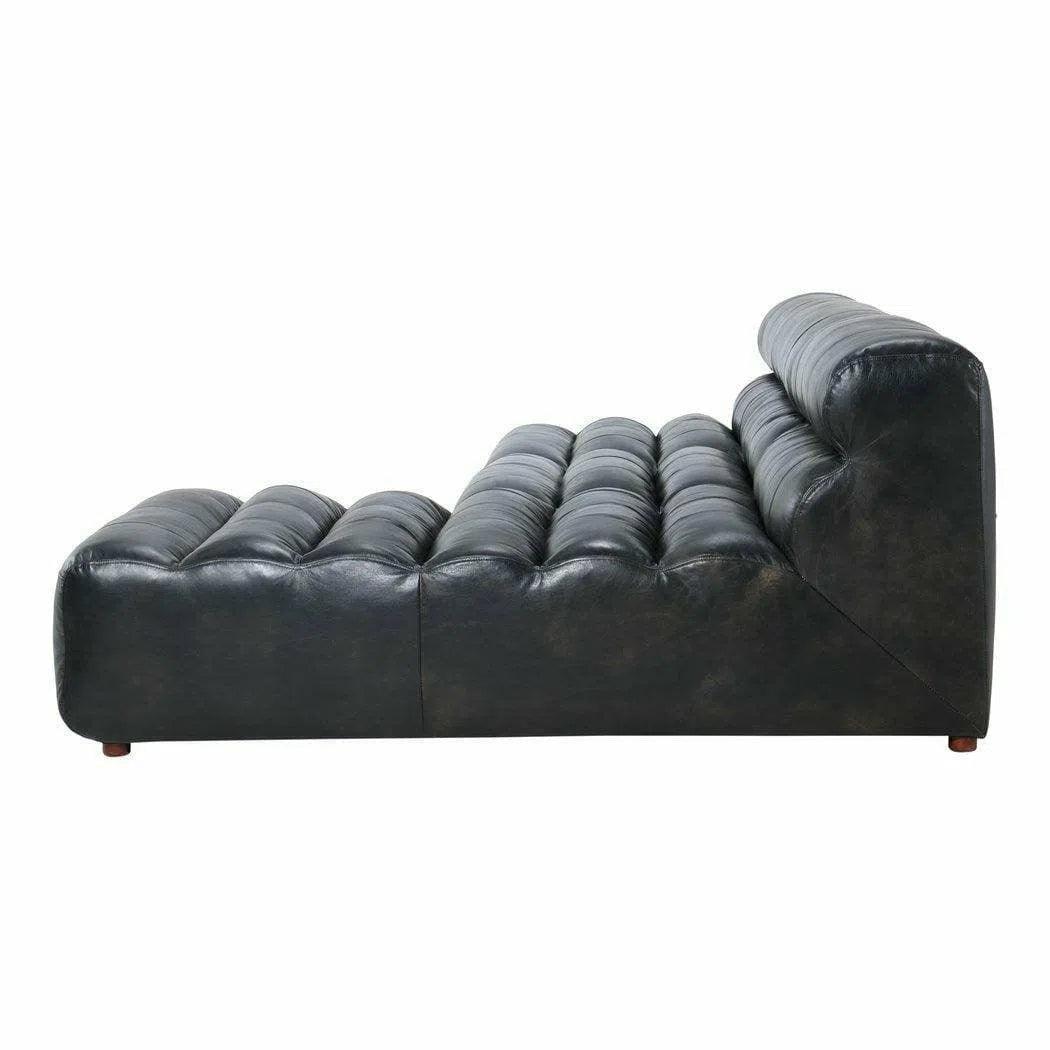 3PC Set Black Leather Reversible Modular Sofa