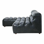 3PC Set Black Leather Reversible Modular Sofa