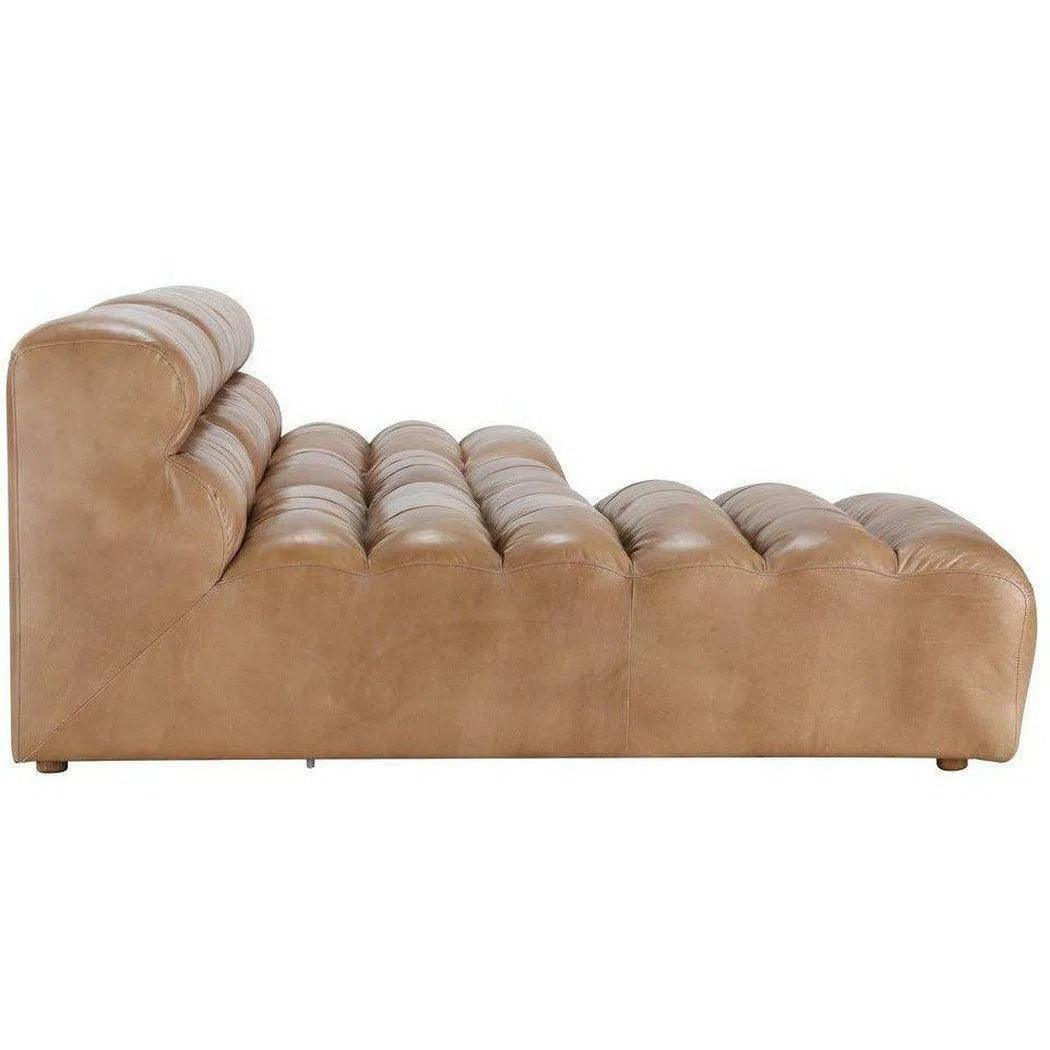 3PC Set Tan Leather Reversible Modular Sofa