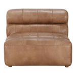 3PC Set Tan Leather Reversible Modular Sofa