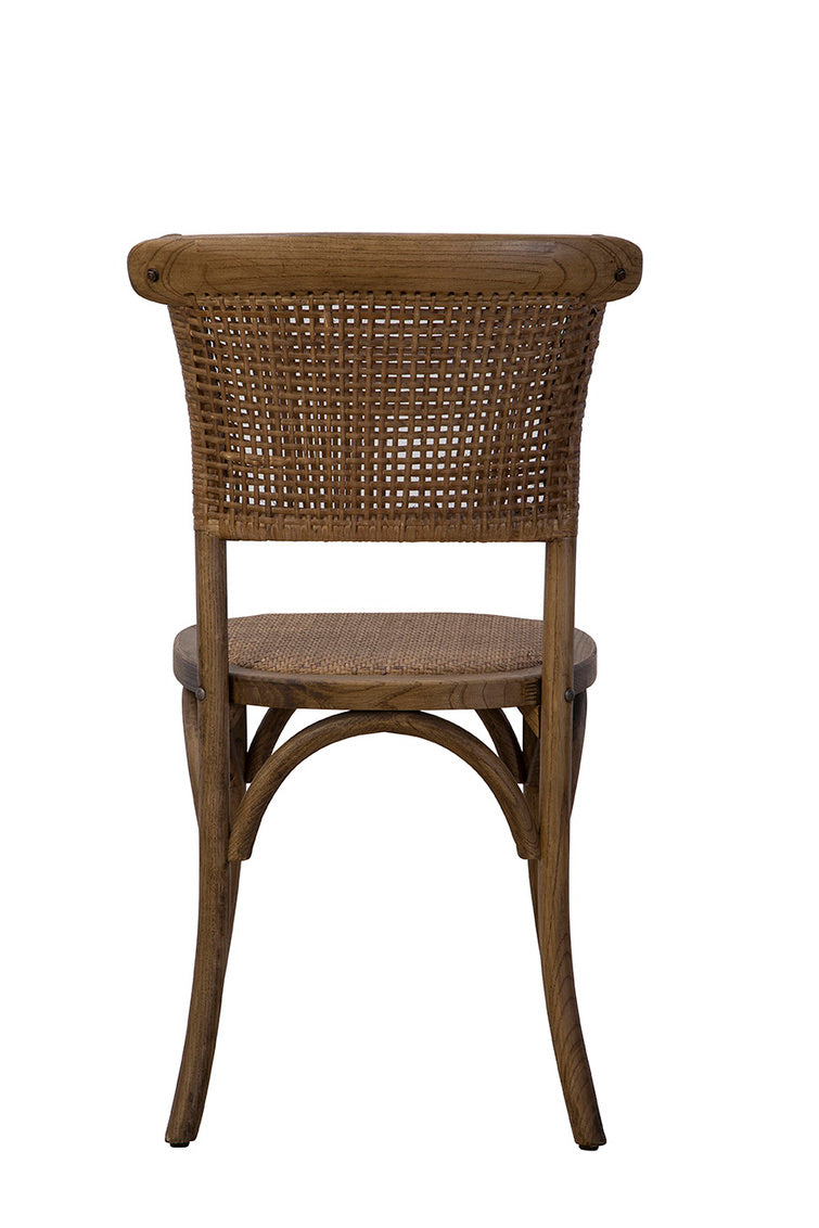 Brown Halsey Wood Framed Armless Side Chair