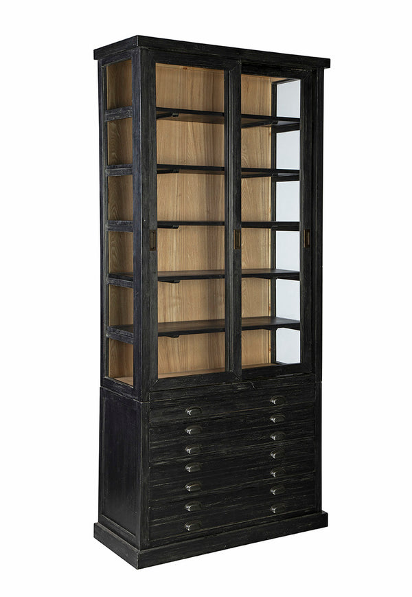 Single Balmoral Wooden Black Display Cabinet