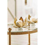 Lotus Steel Made Candleholders (Set Of 2)