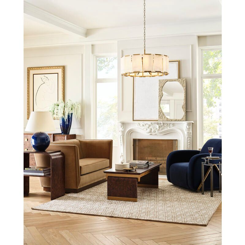 Perla Warm Antique Brass Chandelier