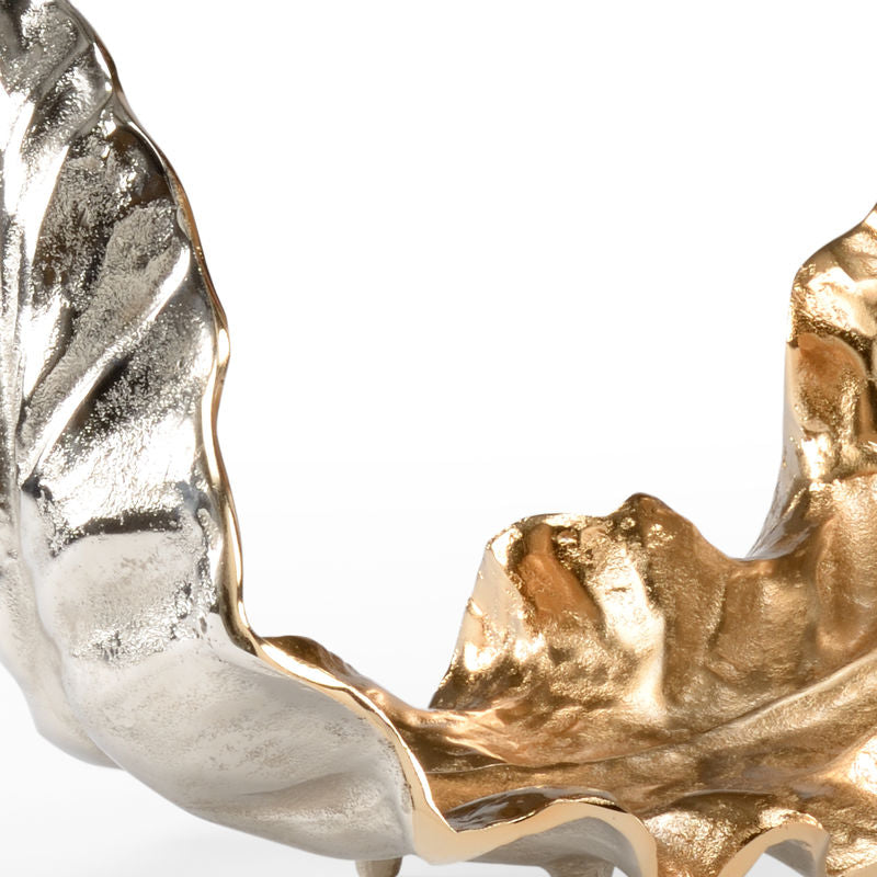 Lush Leaf Sculpture Med Gold Sculpture