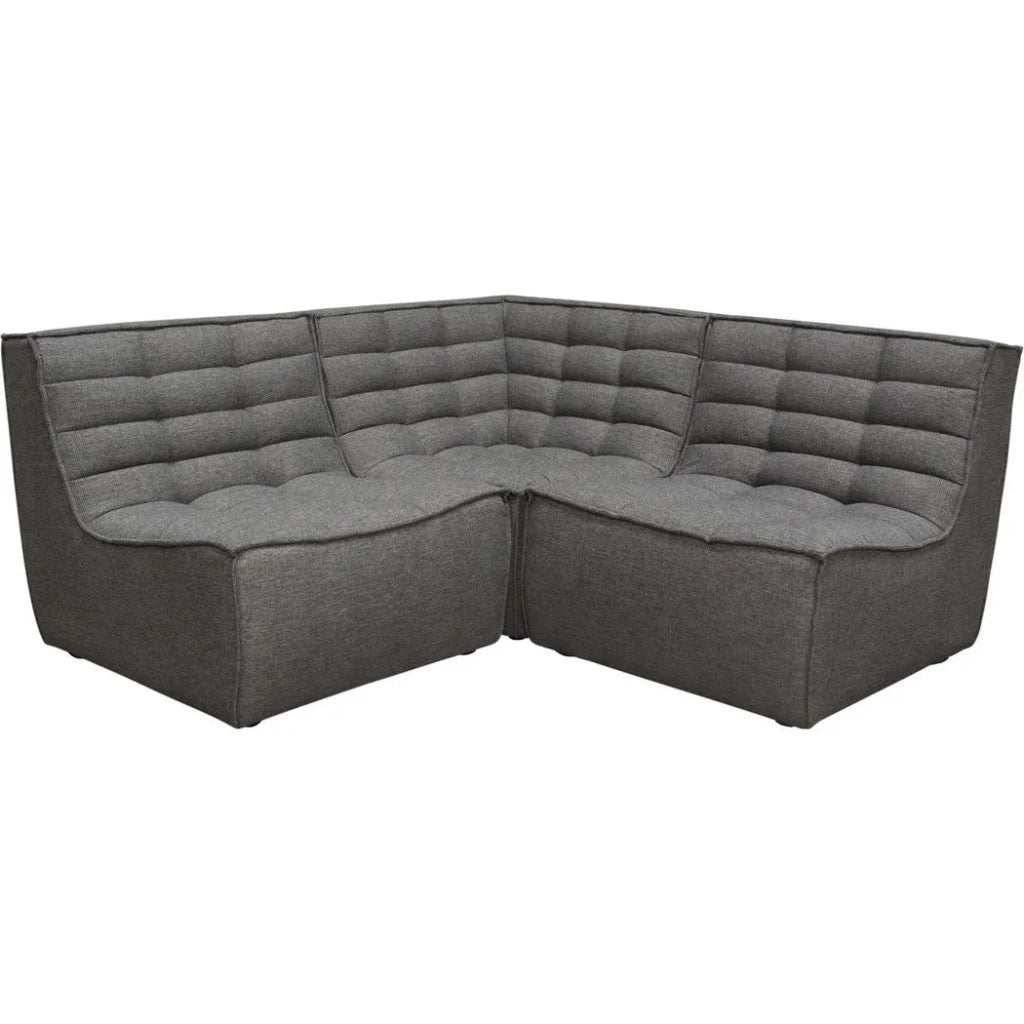 3PC Corner Modular Sectional In Grey - LOOMLAN - Diamond Sofa - Modular Sofas