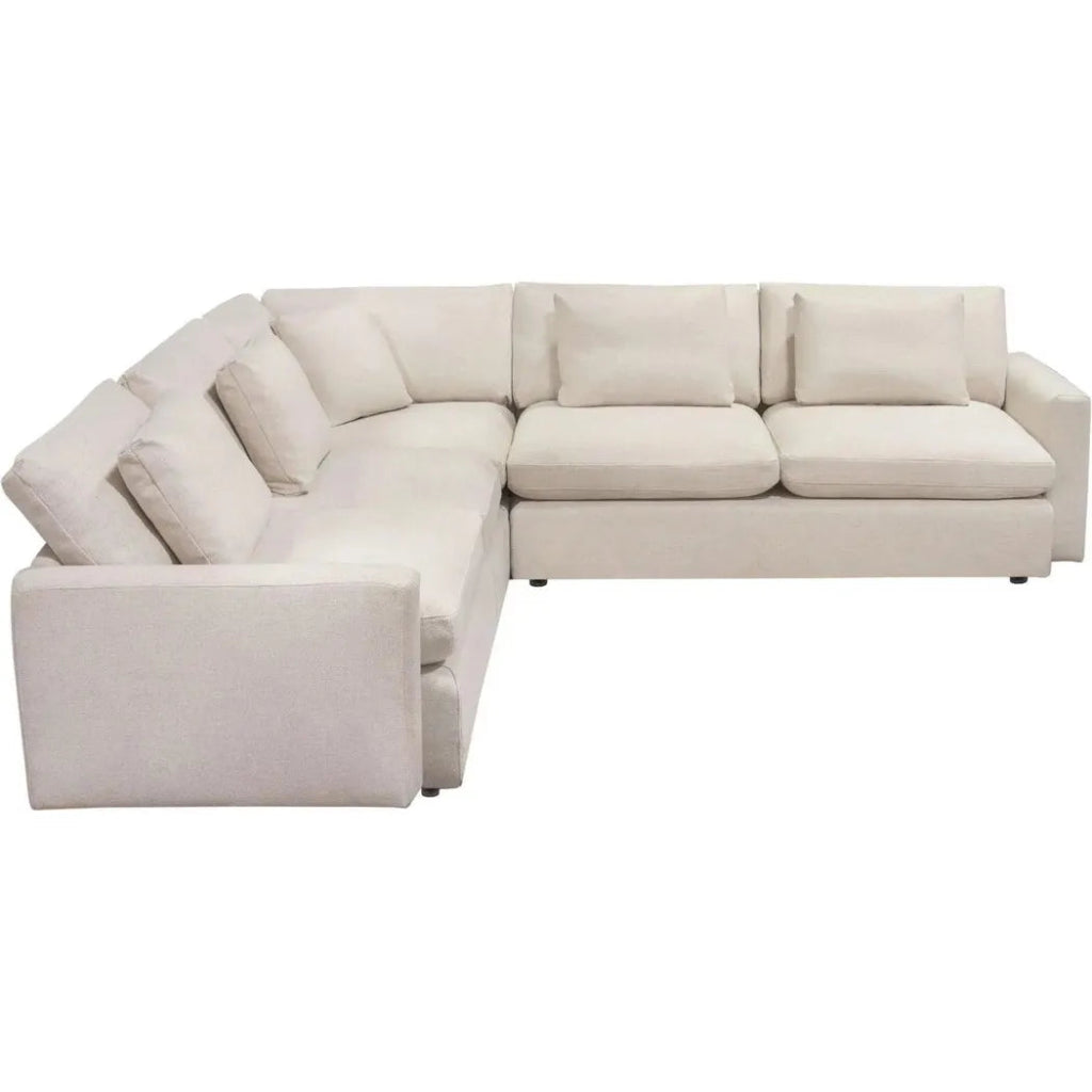 3PC Corner Sectional in Cream Fabric - LOOMLAN - Diamond Sofa - Sectionals