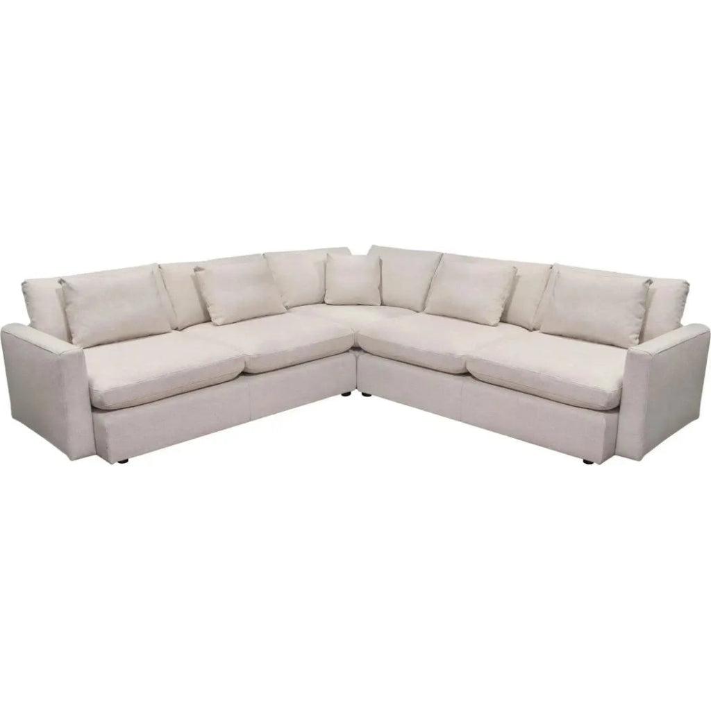 3PC Corner Sectional in Cream Fabric - LOOMLAN - Diamond Sofa - Sectionals