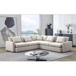 3PC Corner Sectional in Cream Fabric - LOOMLAN - Diamond Sofa - Sectionals