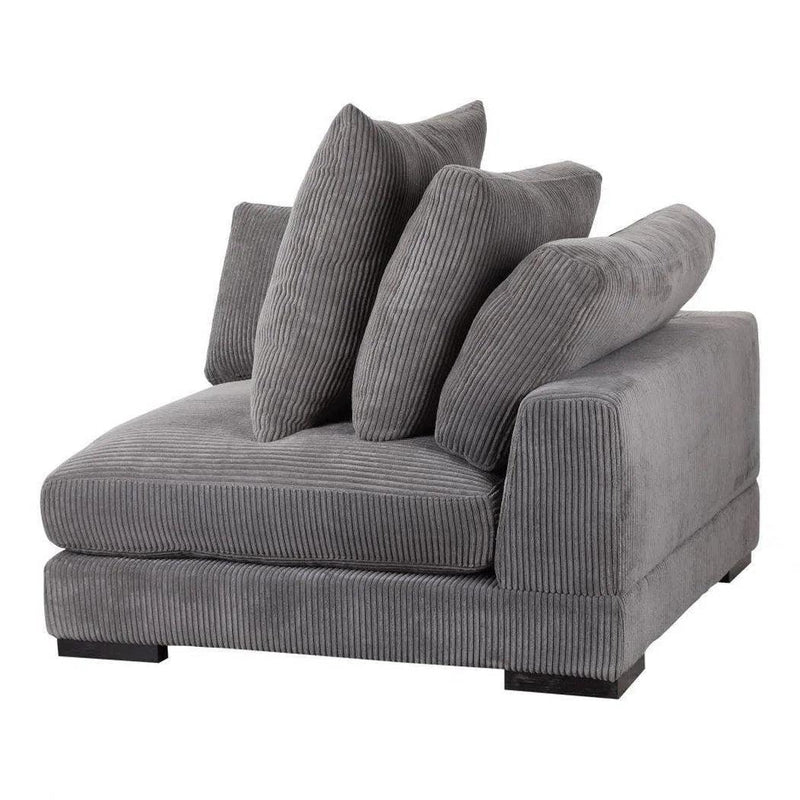 4 PC Grey Corduroy Reversible Modular Sofa