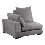 4 PC Grey Corduroy Reversible Modular Sofa