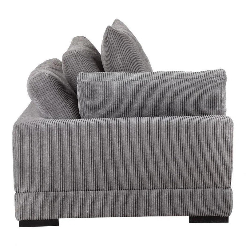 4 PC Grey Corduroy Reversible Modular Sofa