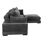 4 PC Grey Corduroy Reversible Modular Sofa