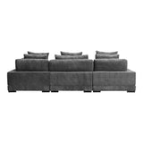 4 PC Grey Corduroy Reversible Modular Sofa