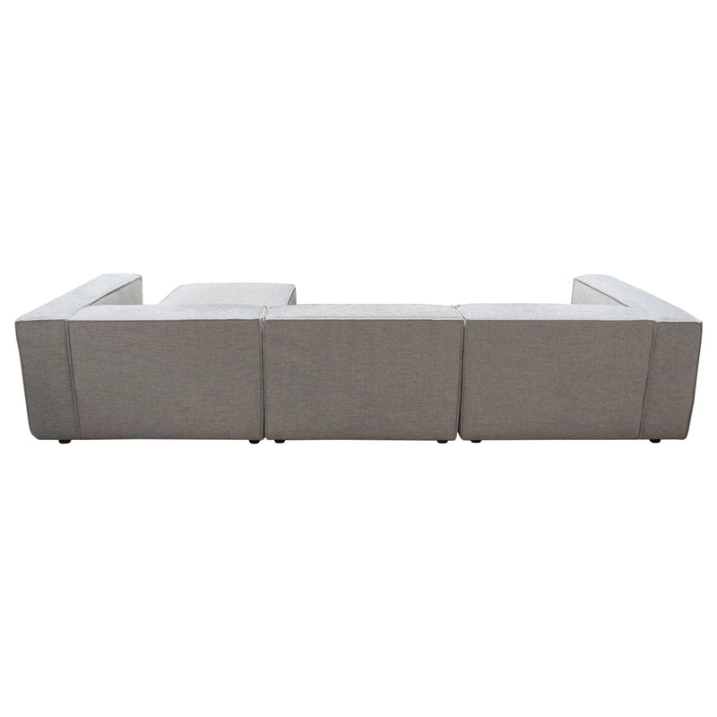 4 PC Set Grey -Beige Low Back Modular Sectional Sofa With Ottoman Modular Sofas LOOMLAN By Diamond Sofa