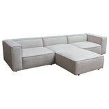 4 PC Set Grey -Beige Low Back Modular Sectional Sofa With Ottoman Modular Sofas LOOMLAN By Diamond Sofa