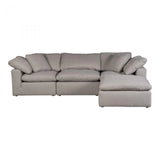 4 PC Set Stain Resistant Grey Sectional Modular Lounge Modular Sofas LOOMLAN By Moe's Home