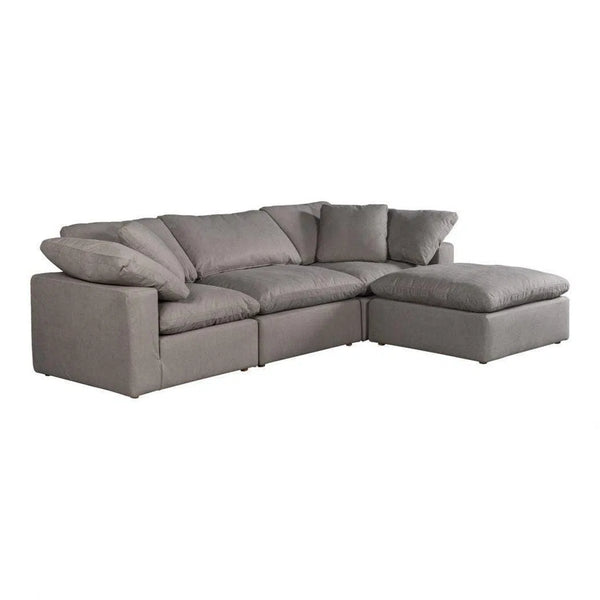4 PC Set Stain Resistant Terra Condo Grey Sectional Modular Lounge Modular Sofas LOOMLAN By Moe's Home