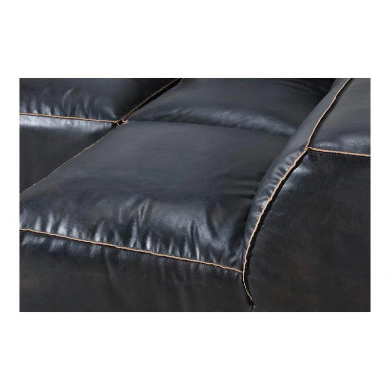4 Piece Black Nubuck Leather Modular Sofa Scandinavian Modular Sofas LOOMLAN By Moe's Home
