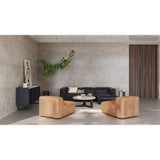 4 Piece Black Nubuck Leather Modular Sofa Scandinavian Modular Sofas LOOMLAN By Moe's Home