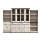 4 Piece Full Wall Buffet Curio White & Grey