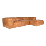 4 Piece Tan Leather Lounge Modular Scandinavian Sofa Modular Sofas LOOMLAN By Moe's Home