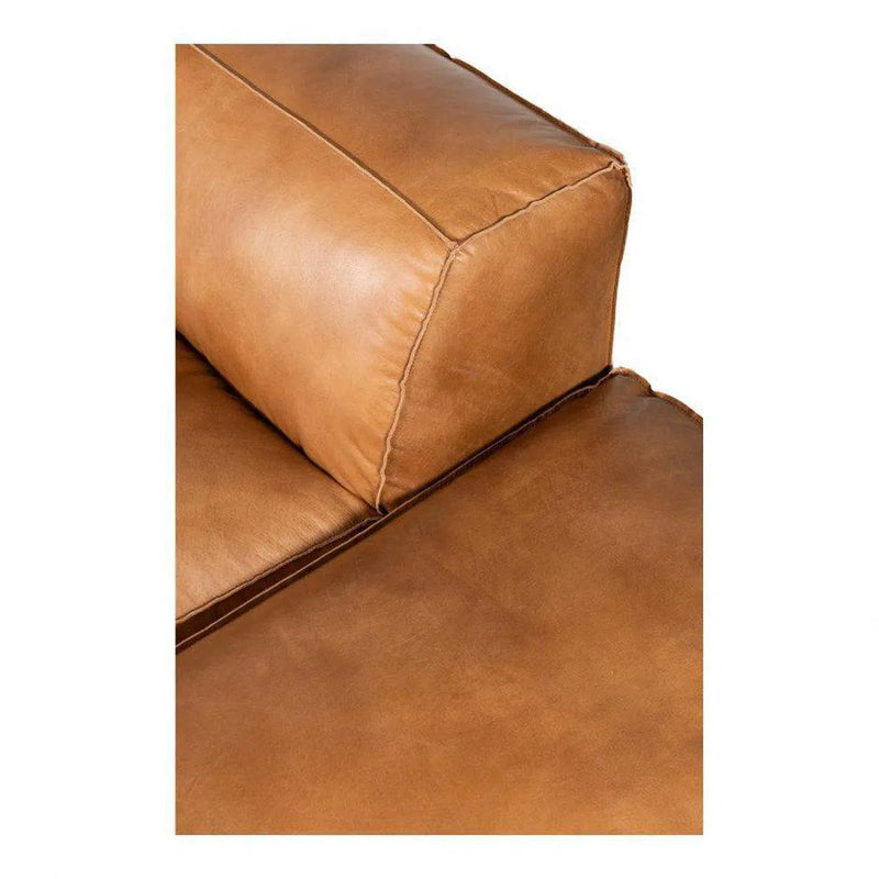 4 Piece Tan Leather Lounge Modular Scandinavian Sofa Modular Sofas LOOMLAN By Moe's Home