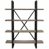 4-Tiered Shelf Unit in Rustic Oak