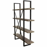 4-Tiered Shelf Unit in Rustic Oak