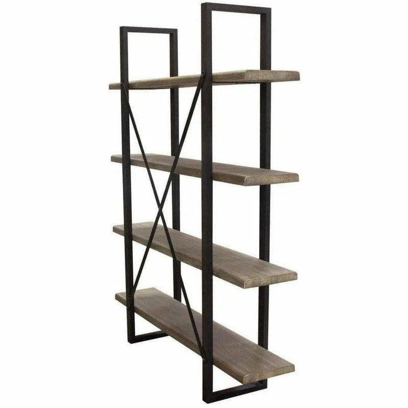 4-Tiered Shelf Unit in Rustic Oak