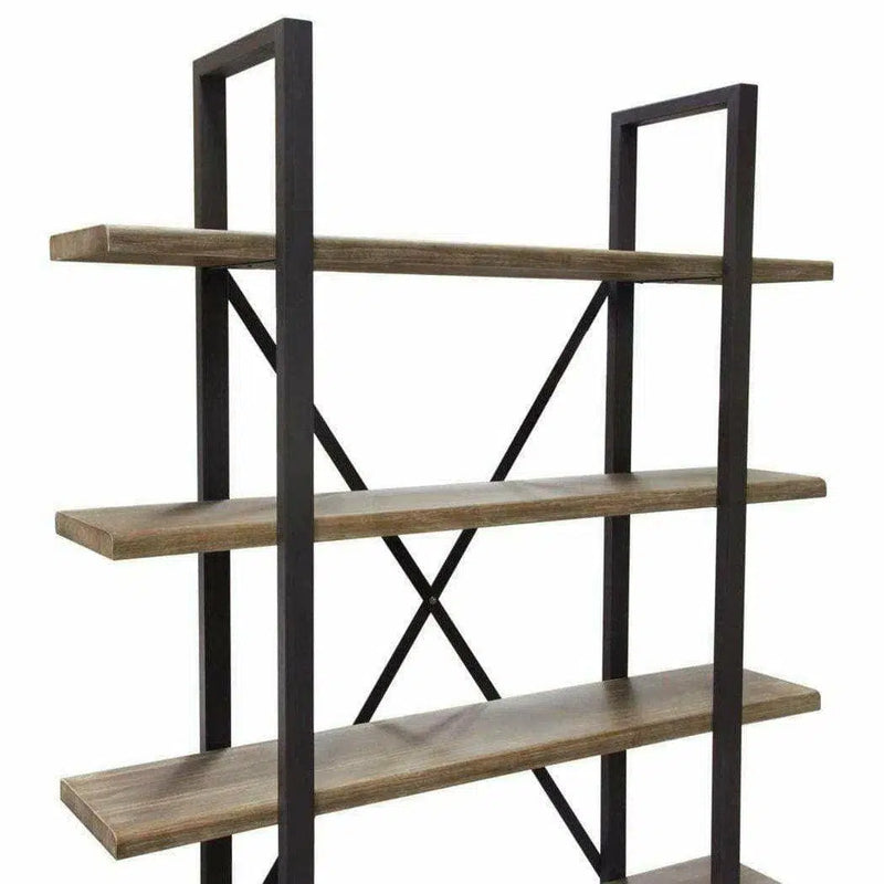 4-Tiered Shelf Unit in Rustic Oak