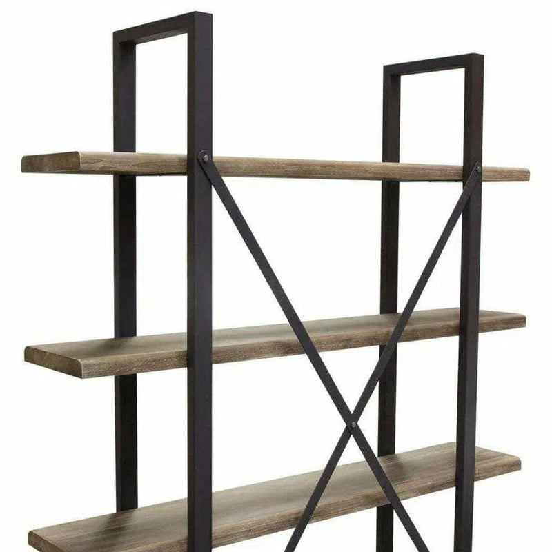 4-Tiered Shelf Unit in Rustic Oak