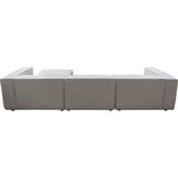 4 PC Set Beige Low Back Sectional Sofa With Ottoman - LOOMLAN - Diamond Sofa - Modular Sofas