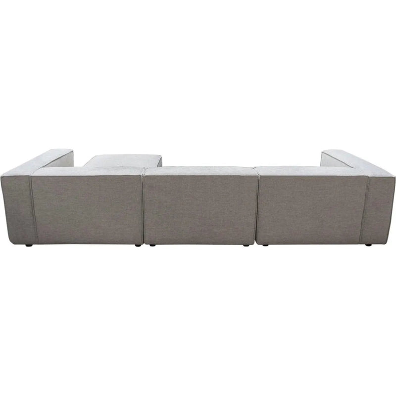 4 PC Set Beige Low Back Sectional Sofa With Ottoman - LOOMLAN - Diamond Sofa - Modular Sofas