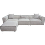 4 PC Set Beige Low Back Sectional Sofa With Ottoman - LOOMLAN - Diamond Sofa - Modular Sofas