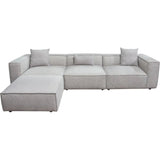 4 PC Set Beige Low Back Sectional Sofa With Ottoman - LOOMLAN - Diamond Sofa - Modular Sofas
