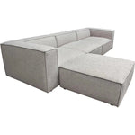 4 PC Set Beige Low Back Sectional Sofa With Ottoman - LOOMLAN - Diamond Sofa - Modular Sofas