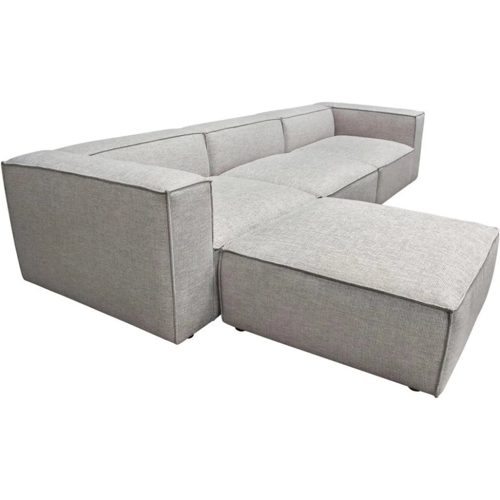 4 PC Set Beige Low Back Sectional Sofa With Ottoman - LOOMLAN - Diamond Sofa - Modular Sofas