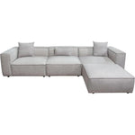 4 PC Set Beige Low Back Sectional Sofa With Ottoman - LOOMLAN - Diamond Sofa - Modular Sofas