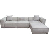 4 PC Set Beige Low Back Sectional Sofa With Ottoman - LOOMLAN - Diamond Sofa - Modular Sofas