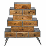 40" Apothecary Wood Chest of 10 Drawers