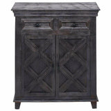 40" Black Rustic X Farmhouse Wood Cabinet With Drawers Sideboards LOOMLAN By LOOMLAN