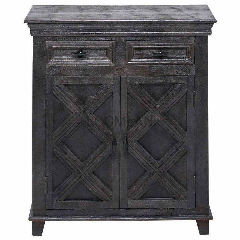 40" Black Rustic X Farmhouse Wood Cabinet With Drawers Sideboards LOOMLAN By LOOMLAN