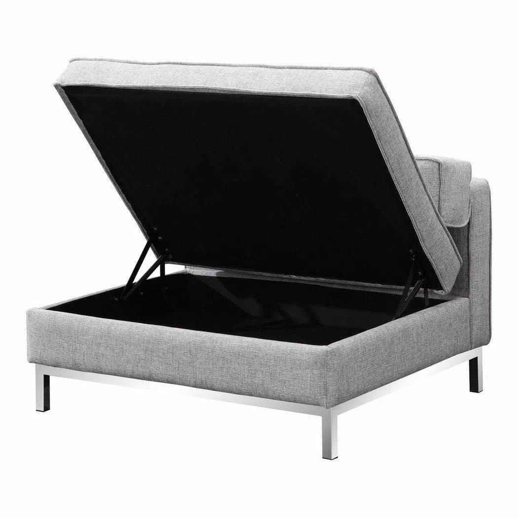 40 Inch Storage Ottoman Grey Modern