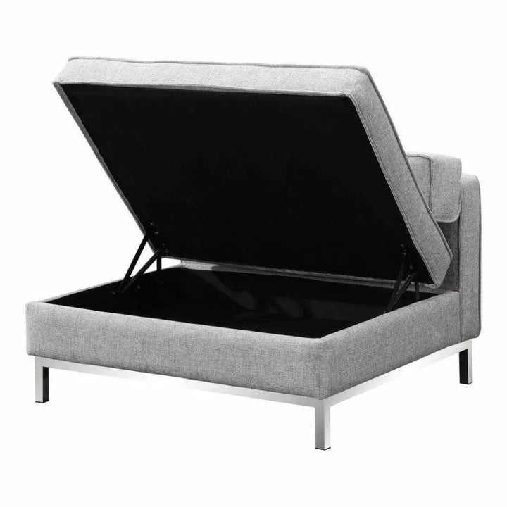 40 Inch Storage Ottoman Grey Modern - LOOMLAN - Moe's Home - Ottomans