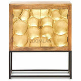 40" Modern Brass Overlay Accent Cabinet on Iron Stand Paris Accent Cabinets LOOMLAN By LOOMLAN