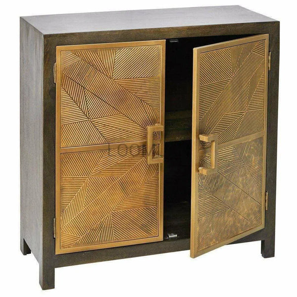 40" Modern Handmade Gold (Brass) Overlay Cabinet Accent Cabinets LOOMLAN By LOOMLAN